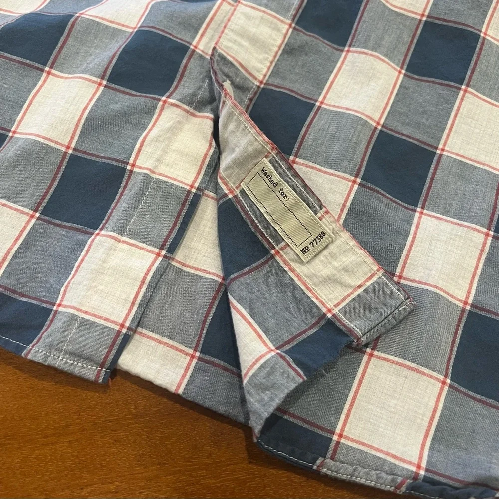 J. Crew Men’s Cotton Plaid Long-Sleeve Slim‎ Fit Button Down Shirt Large Preppy